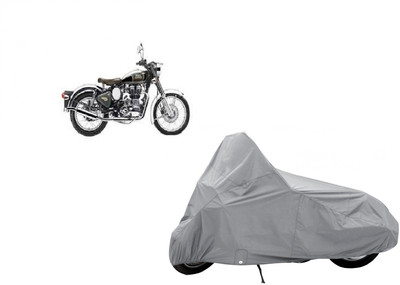 Auto Age Two Wheeler Cover for Royal Enfield(Classic Chrome, Silver)