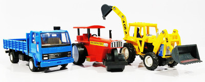 

Jack Royal Construction Kit - Type-4 -Road Roller(Red)-TLC Truck(Blue)-JCB- Set Of 3(Red, Blue, Yellow), Blue;red;yellow