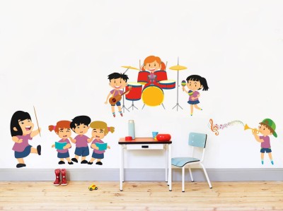rawpockets 15 cm Kid's Music Band - Kid's Room Self Adhesive Sticker(Pack of 1)