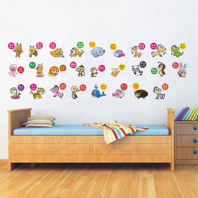 rawpockets 15 cm English Alphabets Learning - Kid's Room Self Adhesive Sticker(Pack of 1)