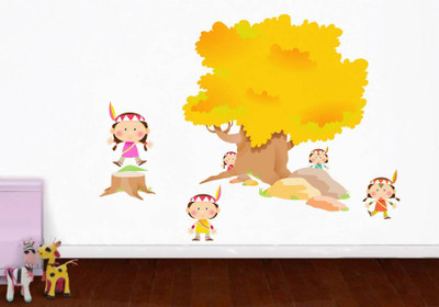Rawpockets Jungle Story and Tribal Girls- Kids Room(75 cm X cm 100, Multicolor) available at flipkart for Rs.199