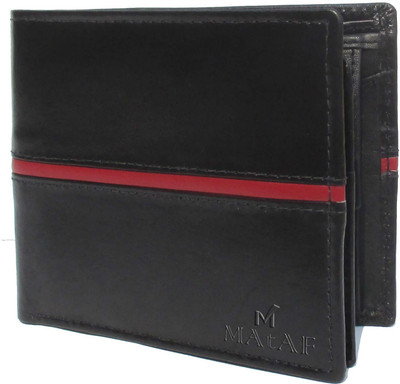 

MAtAF Men Black Genuine Leather Wallet(10 Card Slots)