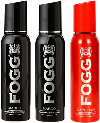 

Fogg 2 Marco and 1 Napoleon Deodorant Combo Pack of 3 Body Spray - For Men(360 ml, Pack of 3)