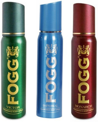 

Fogg 1 Victor and 1 Imperial and 1 Monarch Deodorant Combo Pack of 3 Body Spray - For Men(360 ml, Pack of 3)