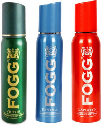 

Fogg 1 Victor and 1 Imperial and 1 Napoleon Deodorant Combo Pack of 3 Body Spray - For Men(360 ml, Pack of 3)