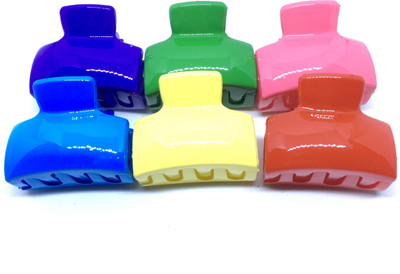 

M K Designs Hair Clutcher- Set of 6- SMALL Size Hair Clip, Hair Claw(Multicolor)