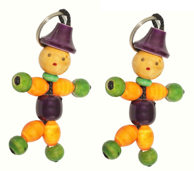 

Atabz 2pcs wooden joker Key Chain