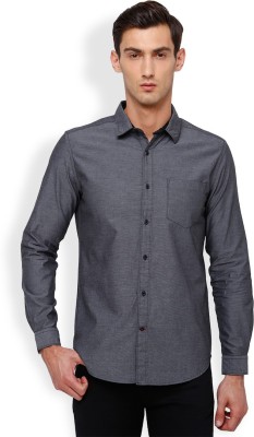 Black Coffee Men Solid Casual Black Shirt