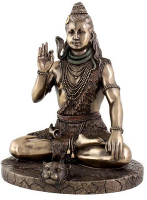 

Purpledip Mahadev Shivji Neekanth Sitting Padmasana Posture Resin Statue for Home Temple Decor Indian Gift 10832 Decorative Showpiece - 20 cm(Polyresin, Brown)