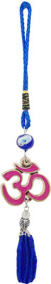 

DivyaMantra Car Decoration Rear View Mirror Hanging Accessories Om Evil Eye Amulet Decorative Showpiece - 21 cm(Plastic, Blue)
