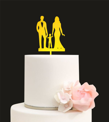 

Naveed Arts  Acrylic cake topper Sticker(Pack of 1, Gold mirror