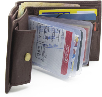 

Nietz Men Brown Genuine Leather Wallet(10 Card Slots)