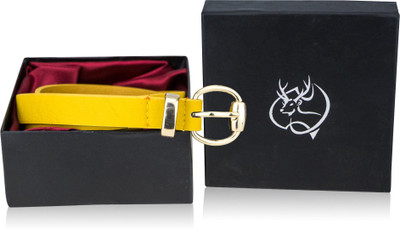 

ZEVORA Women Casual, Party, Formal Yellow Artificial Leather Belt