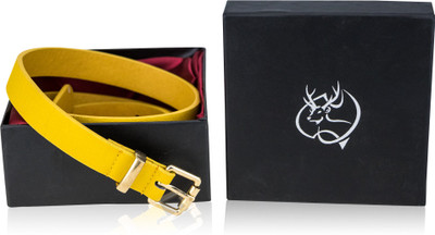 

ZEVORA Women Casual, Party, Formal Yellow Artificial Leather Belt