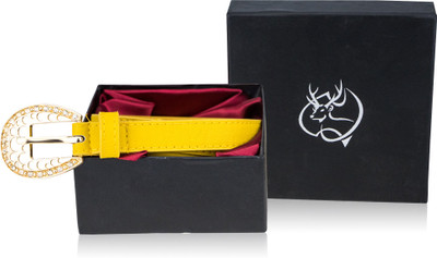 

Zeva Women Casual, Party, Formal Yellow Artificial Leather Belt