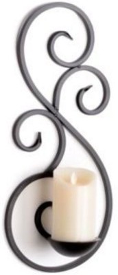 

Collectible India Unique Scrolled Metal Wall sconce Tealight Candle Holder ( Set of 1 ) Iron 1 - Cup Candle Holder(Black, Pack of 1)