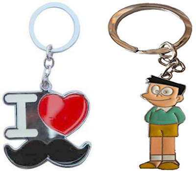 MGP FASHION I love much with cartoon key chain combo 7 Key Chain(Multicolor)