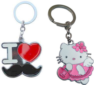 MGP FASHION I love much with cartoon key chain combo 1 Key Chain(Multicolor)