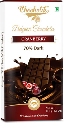 

Chocholik Dark 70% Cranberry Bar - Luxury Belgium Bars(100 g)