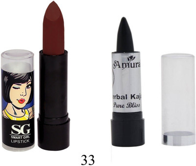 

Amura Smart Girl LipStick and Herbal Kajal Dry Pure Bliss Combo(Set of 2)