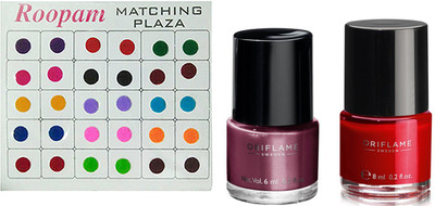 

Oriflame Sweden Bindi with mauve and red nail paint(Set of 3)