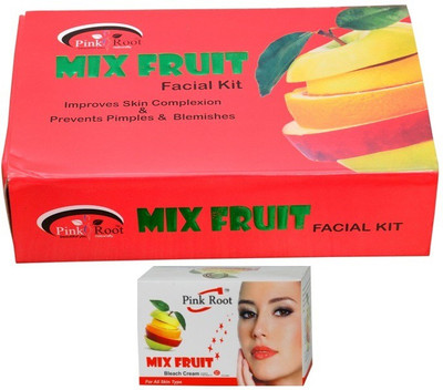 

Pink Root Mix Fruit Facial Kit, Mix Fruit Bleach Cream(Set of 2)