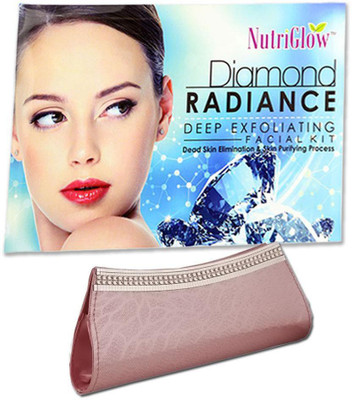 

Adbeni NutriGlow Diamond Radiance Deep Exfoliating Mini Facial Kit & Get Designer Clutch Free(Set of 5)