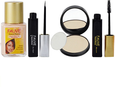 

Adbeni Fauve Eyeliner, Mascara, Foundation & Laperla Compact Powder(Set of 4)