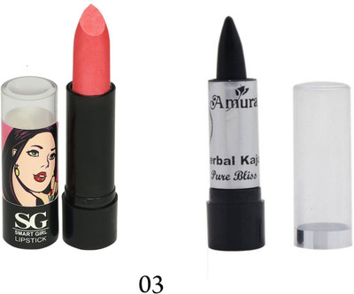

Amura Smart Girl LipStick and Herbal Kajal Dry Pure Bliss Combo(Set of 2)