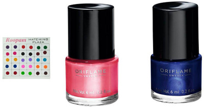 

Oriflame Sweden Bindi with blue and pink nail polish(Set of 3)