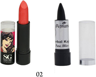 

Amura Smart Girl LipStick and Herbal Kajal Dry Pure Bliss Combo(Set of 2)