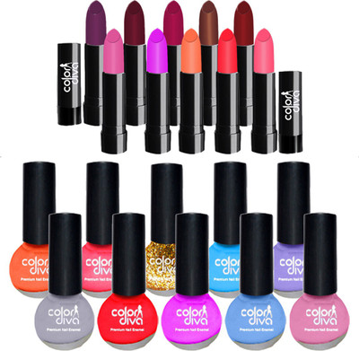 

Color Diva Corrola 10 Lipstick & 10 Nail Paint Bonzoi(Set of 20)