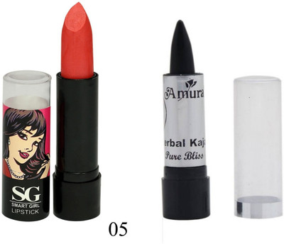 

Amura Smart Girl LipStick and Herbal Kajal Dry Pure Bliss Combo(Set of 2)