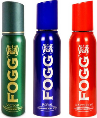 

Fogg 1 Victor and 1 Royal and 1 Napoleon Deodorant Combo Pack of 3 Body Spray - For Men(360 ml, Pack of 3)