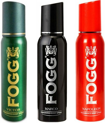 

Fogg 1 Victor and 1 Marco and 1 Napoleon Deodorant Combo Pack of 3 Body Spray - For Men(360 ml, Pack of 3)