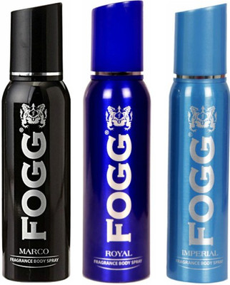 

Fogg 1 Marco and 1 Royal and 1 Imperial Deodorant Combo Pack of 3 Body Spray - For Men(360 ml, Pack of 3)