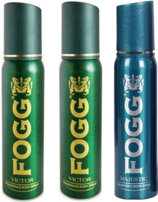 

Fogg 2 Victor and 1 Majestic Deodorant Combo Pack of 3 Body Spray - For Men(360 ml, Pack of 3)