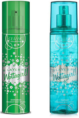 

LAYERR WOTTAGIRL FANTASY FRAGRANT BODY SPLASH + WOTTAGIRL EVERGREEN FRAGRANT BODY SPLASH Body Spray - For Women(135 ml)