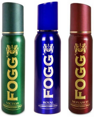 

Fogg 1 Victor and 1 Royal and 1 Monarch Deodorant Combo Pack of 3 Body Spray - For Men(360 ml, Pack of 3)