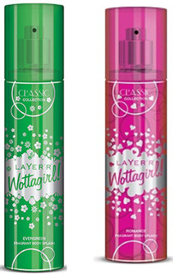 

LAYERR WOTTAGIRL ROMANCE FRAGRANT BODY SPLASH + WOTTAGIRL EVERGREEN FRAGRANT BODY SPLASH Body Spray - For Women(135 ml, Pack of 2)