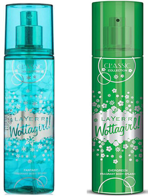 

LAYERR WOTTAGIRL ROMANCE FRAGRANT BODY SPLASH + WOTTAGIRL HEAVEN FRAGRANT BODY SPLASH Body Spray - For Women(135 ml)