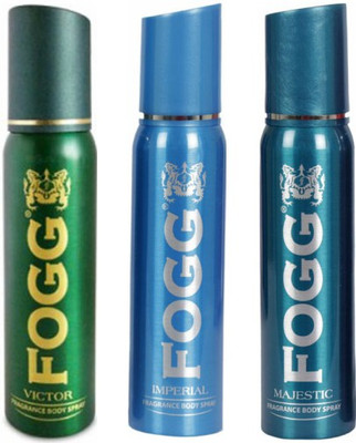

Fogg 1 Victor and 1 Imperial and 1 Majestic Deodorant Combo Pack of 3 Body Spray - For Men(360 ml, Pack of 3)