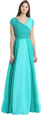 shaper Women Maxi Light Green Full Length Dress