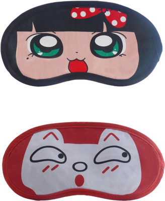 

Jenna PolkaDot-RedSurpriseCartoon Travel Sleeping Eye Cover Blindfold (Pack of 2)(2 g)