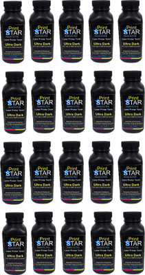 PrintStar Ultra Dark Toner Powder For HP 12A / 15A / 49A / 53A Canon FX9 Toner Cartridge Pack Of 20 Black Ink Toner