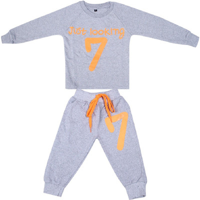 69% OFF on Fingers Boys Girls Casual Track Pants T-shirt(Grey