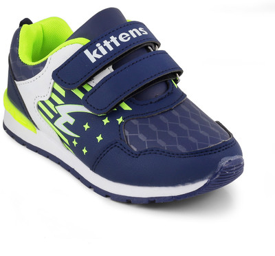 

KITTENS Boys Velcro Running Shoes(Dark Blue, Navy
