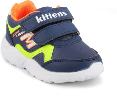 

KITTENS Boys Velcro Running Shoes(Dark Blue, Navy