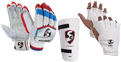 

SG Combo of Three, One Pair 'Super Club' (Traditional) Batting Gloves, One 'Test' Elbow Guard And One Pair of 'Campus' Inner Gloves (Men's)- Cricket Kit