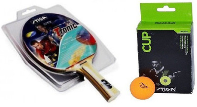 

Stiga Combo of Two , One 'Tronic' Table Tennis Racquet and One 'Cup' Ping Pong Ball box- Table Tennis Kit